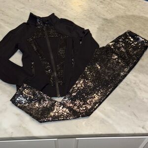 Ivivva Black and Metallic Kids Active Set